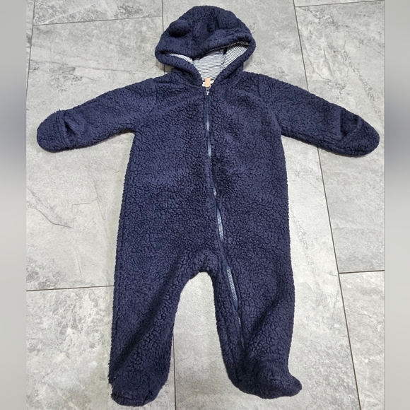 Carter's Baby Boy Navy Sherpa Pram 9M - Picture 2 of 4